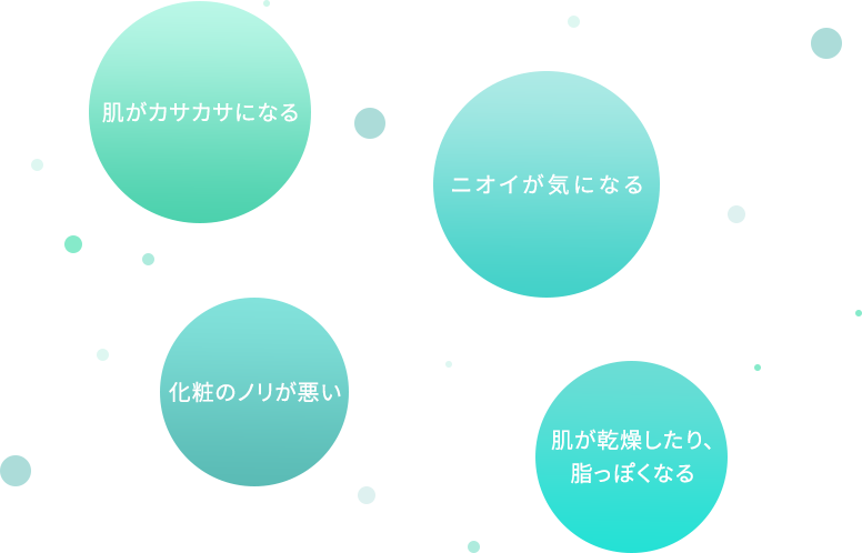 化粧のノリが悪い 肌がカサカサになる メイクが崩れる 肌が乾燥したり、脂っぽくなる